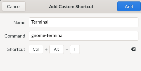 shortcut to open terminal
